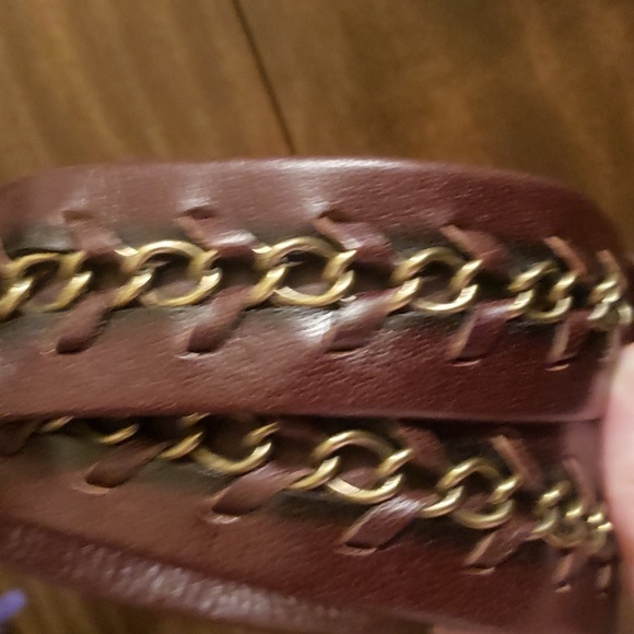 Royal Rose leather and chain belt - Picture 2 of 4